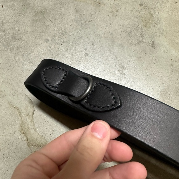 NWT Filson Double Prong Belt Black Bridle Leather Made in USA Mens - Picture 4 of 6